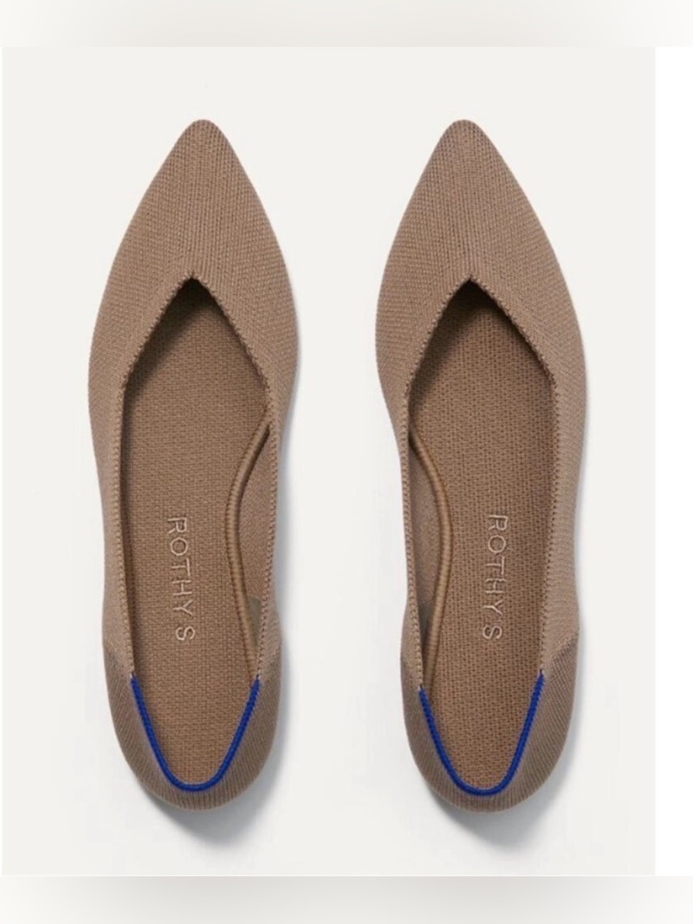 Rothy’s The Point Ballet Shoes Portobello Slip on Light Brown Comfort Flats